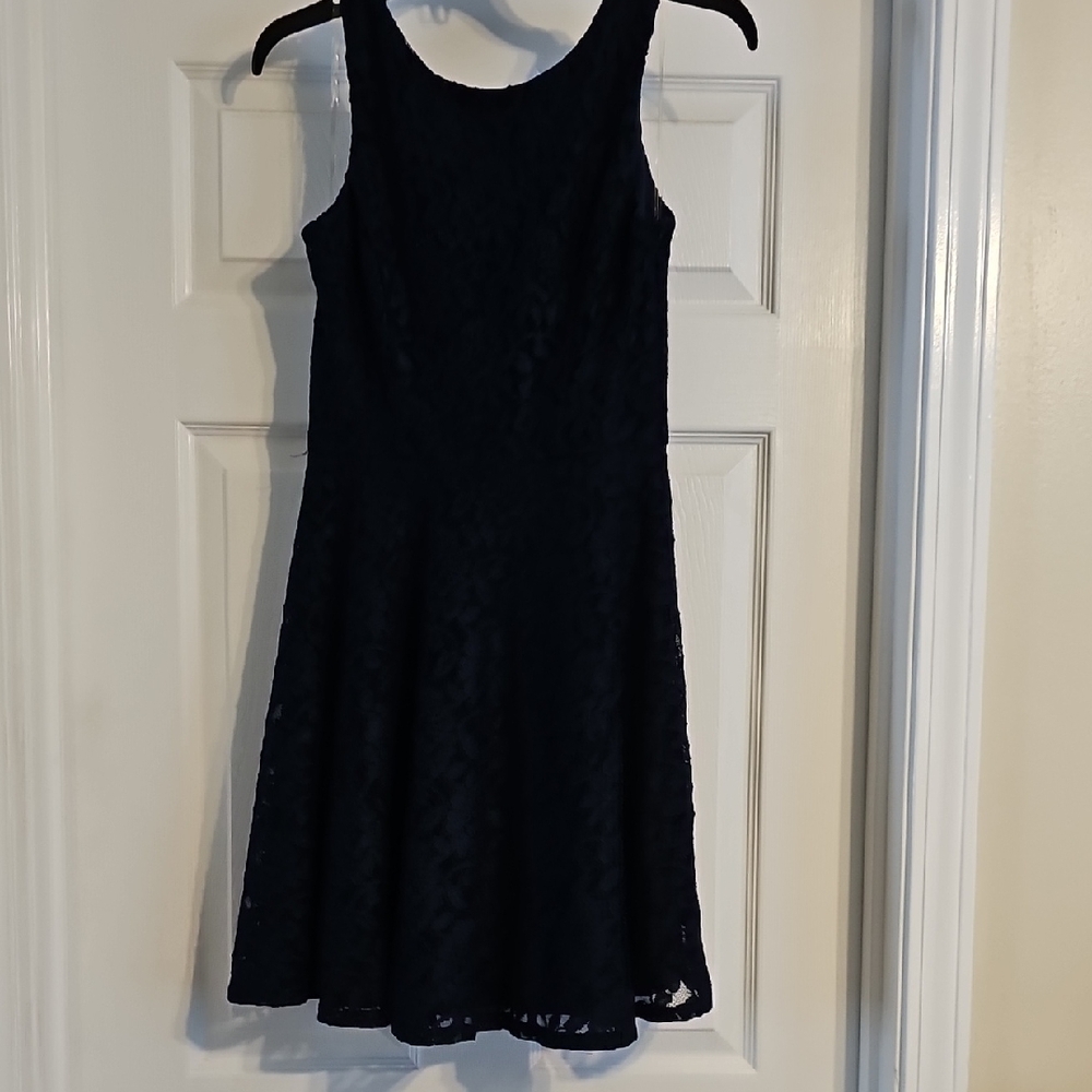 Elegant Navy Lace Dress
